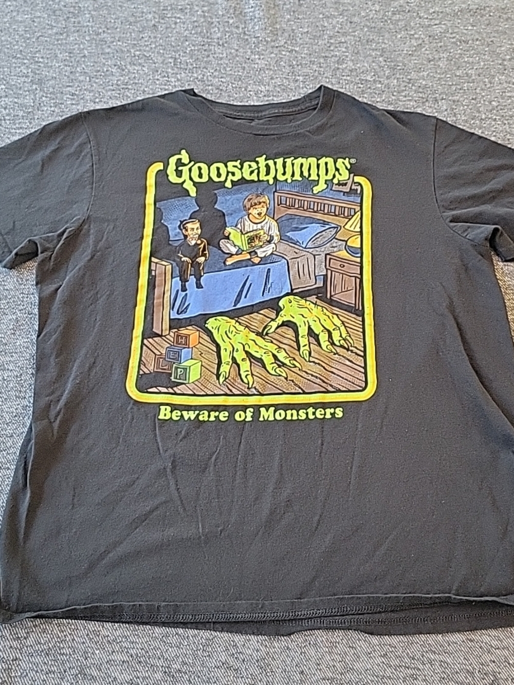 Goosebumps‎ 'Beware of Monsters' Black Short Sleeve Graphic Tee